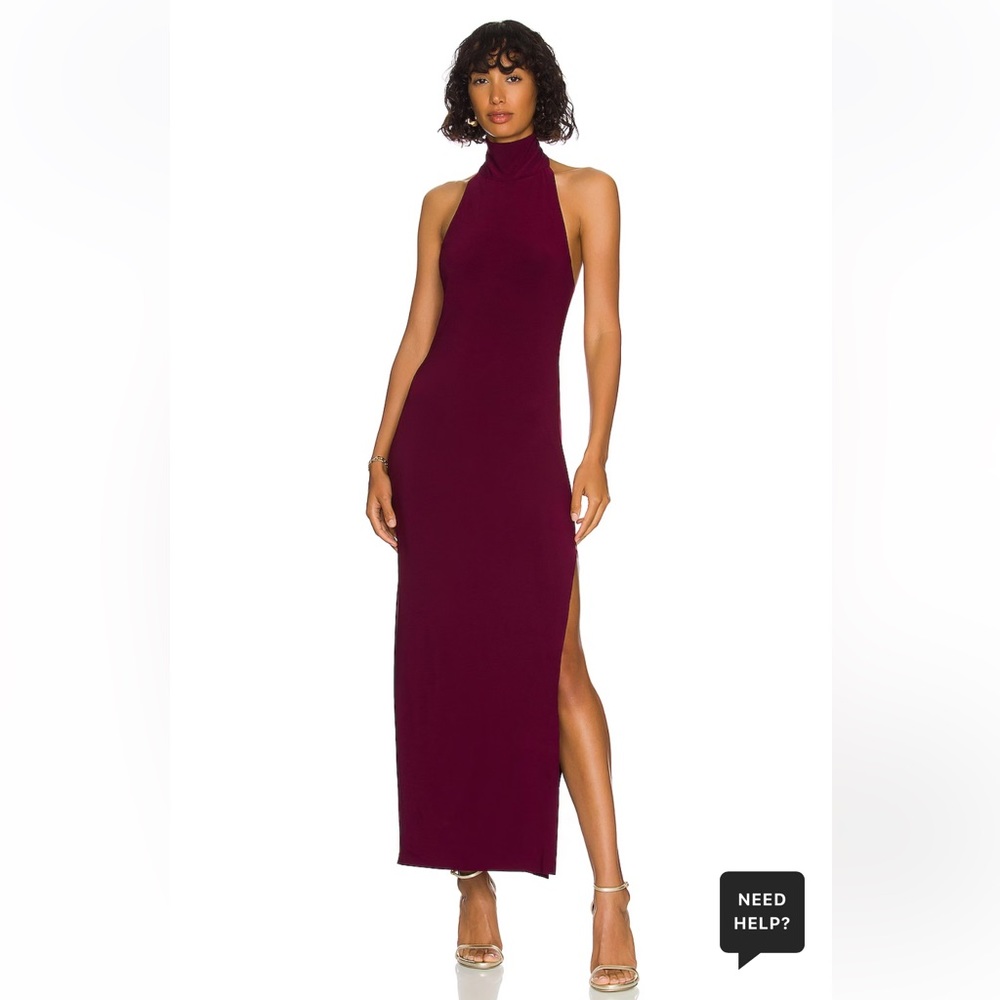 Norma Kamali Burgundy Midi Dress